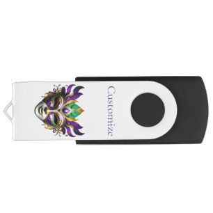 Mardi Gras Mask Thunder_Cove Flash Drive