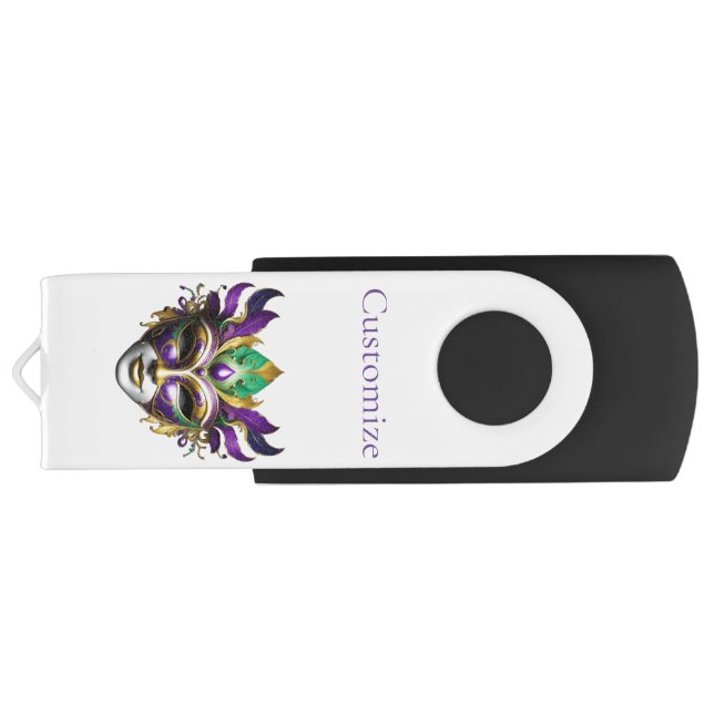 Mardi Gras Mask Thunder_Cove Flash Drive (Back)