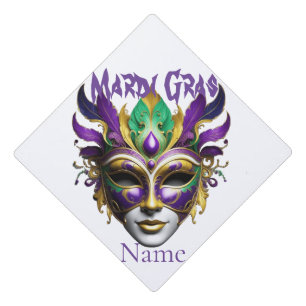 Mardi Gras Mask Thunder_Cove Graduation Cap Topper