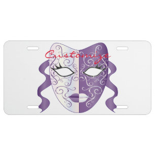 Mardi Gras Mask Thunder_Cove License Plate