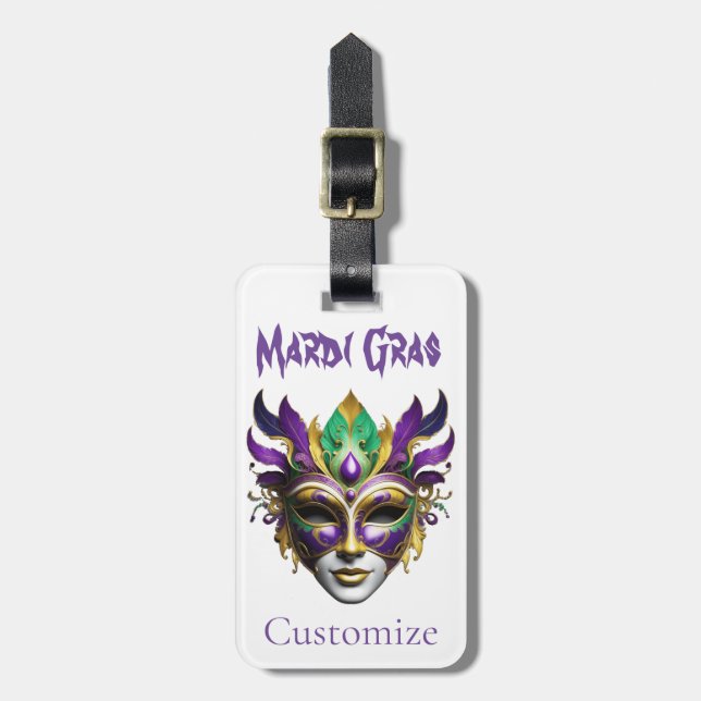 Mardi Gras Mask Thunder_Cove Luggage Tag (Front Vertical)