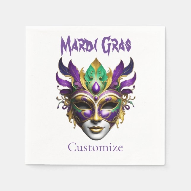 Mardi Gras Mask Thunder_Cove Napkins (Front)