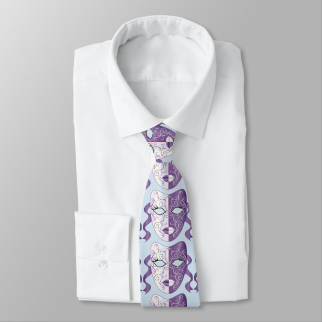 Mardi Gras Mask Thunder_Cove Neck Tie (Tied)