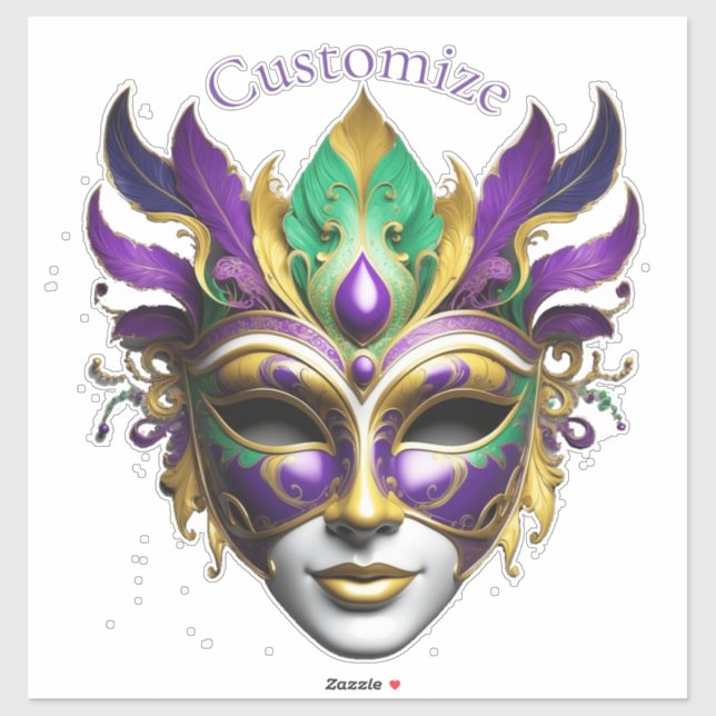 Mardi Gras Mask Thunder_Cove  Sticker (Sheet)