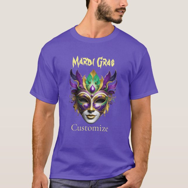 Mardi Gras Mask Thunder_Cove T-Shirt (Front)