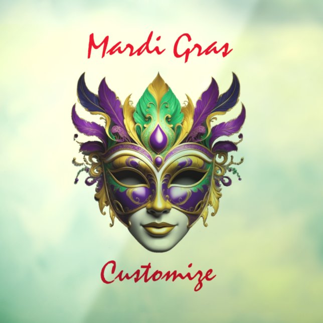 Mardi Gras Mask Thunder_Cove Window Cling (Sheet 3)