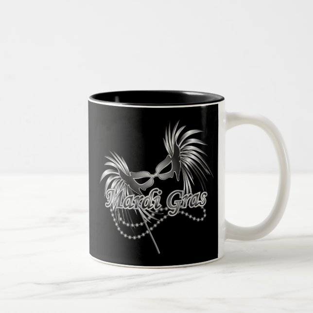 Mardi Gras Mask Two-Tone Coffee Mug (Right)