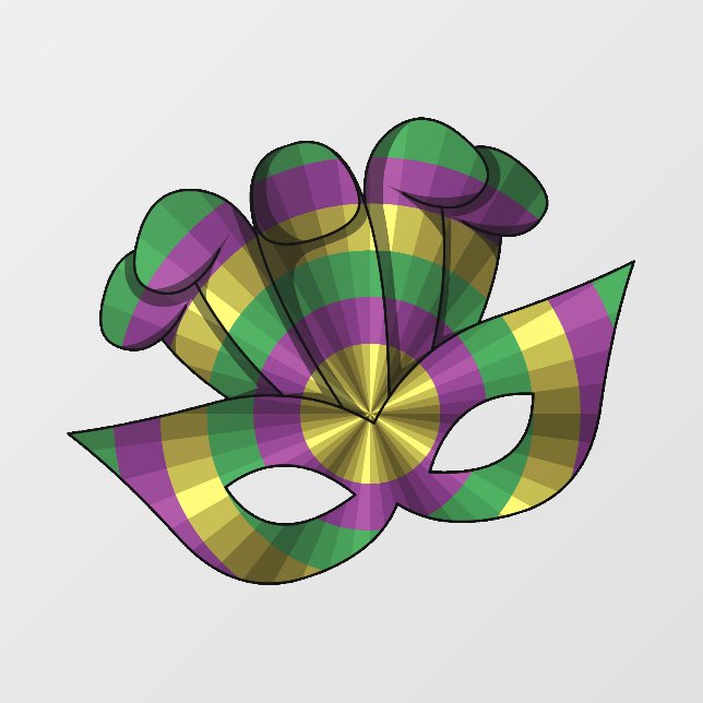 Mardi Gras Mask Wall Decal (Front)