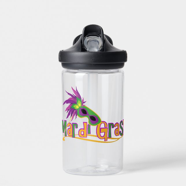 Mardi Gras Mask Water Bottle (Front)