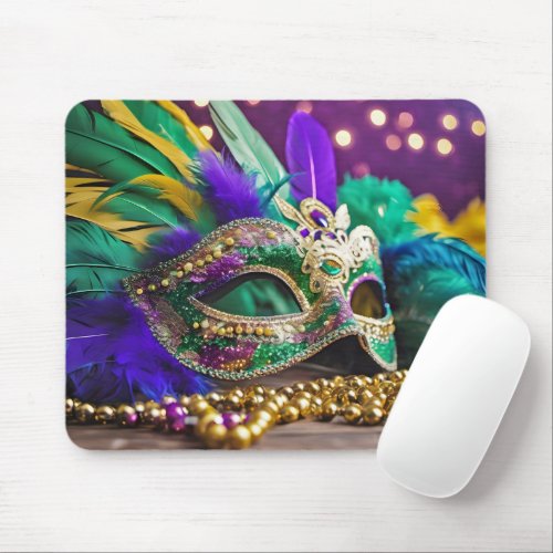 Mardi Gras Mask With Feathers Mouse Pad