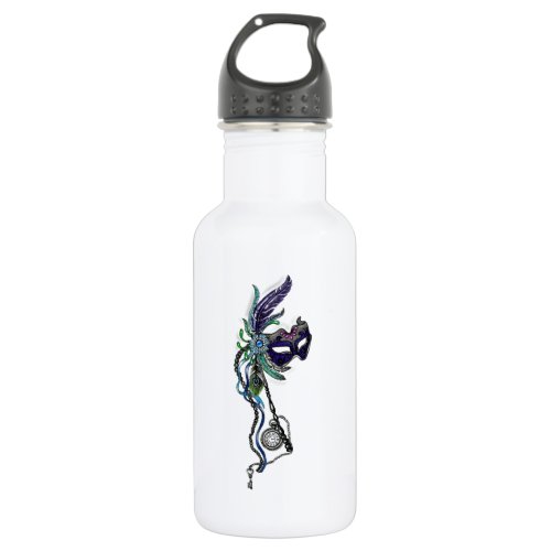 Mardi Gras Mask with pocket watch Water Bottle