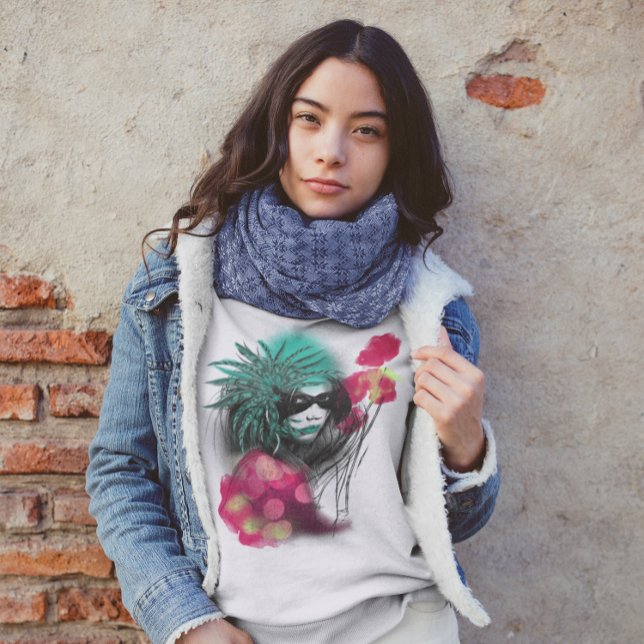 Mardi Gras Masked Carnival Girl New Orleans Sweatshirt (Creator Uploaded)