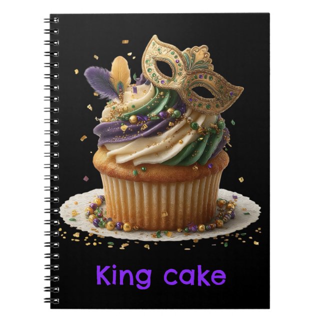 Mardi Gras Masked Cupcake Celebration Notebook (Front)