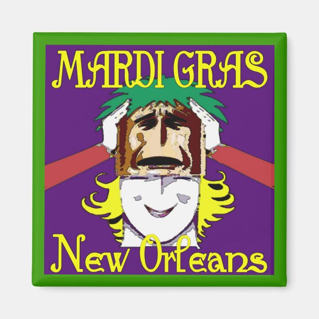 MArdi Gras Masking Magnet (Front)