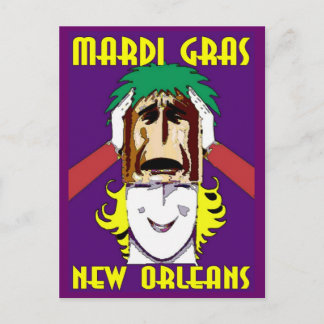 Mardi Gras Masking Postcard
