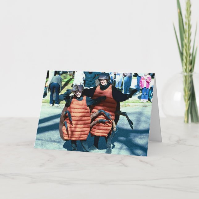 Mardi Gras Masking Roaches Card (Front)