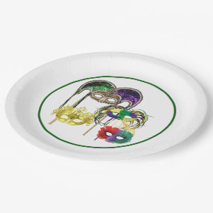Mardi Gras Masks 1 Paper Plates