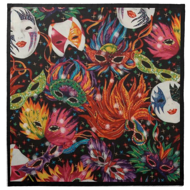 Mardi Gras Masks 2 Cloth Napkin (Front)