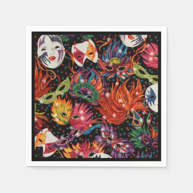 Mardi Gras Masks 2 Napkins (Front)