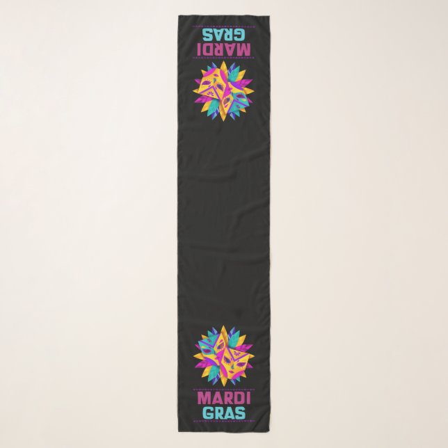 Mardi Gras Masks Chiffon Scarf (Front)