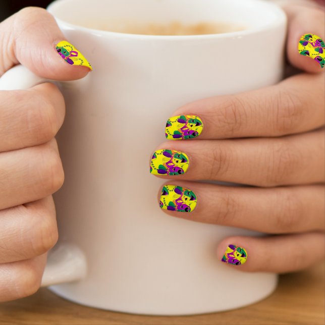 Mardi Gras Masks Minx Nail Art (Insitu - Mug)