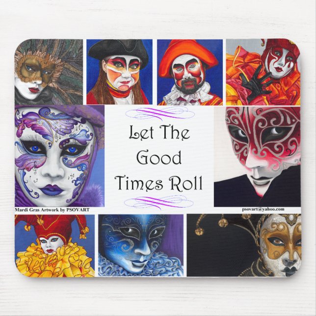 Mardi Gras  Masks Mouse Pad (Front)