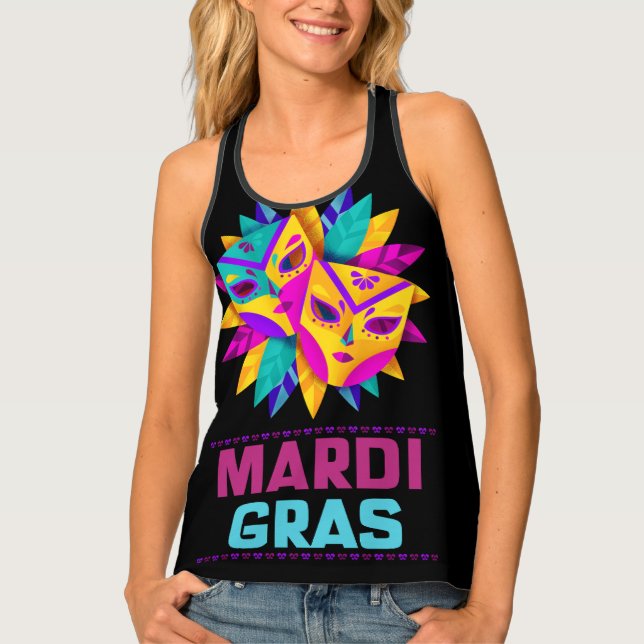 Mardi Gras Masks Tank Top (Front)