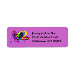 Mardi Gras Masks Vacation Return address Labels