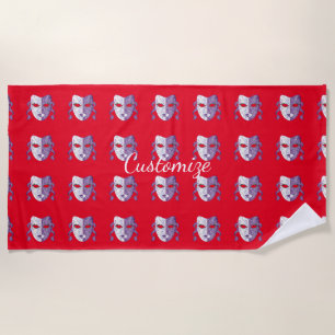 Mardi Gras MaskThunder_Cove Beach Towel