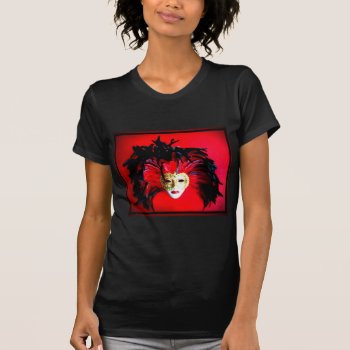 Mardi Gras Masque Black And Red Relief T-shirt by CreativeContribution at Zazzle