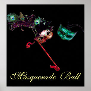 MARDI GRAS MASQUERADE BALL ,Black Poster