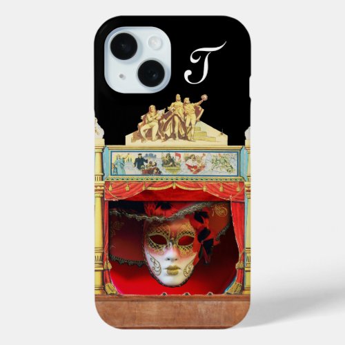 MARDI GRAS MASQUERADE BALL THEATRE STAGE Monogram iPhone 15 Case