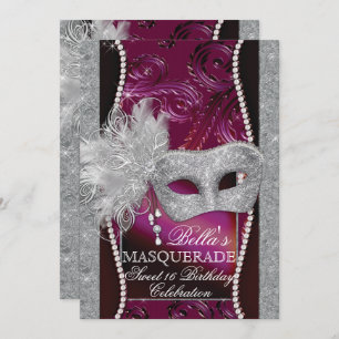 Mardi Gras Masquerade Birthday Party Invitation