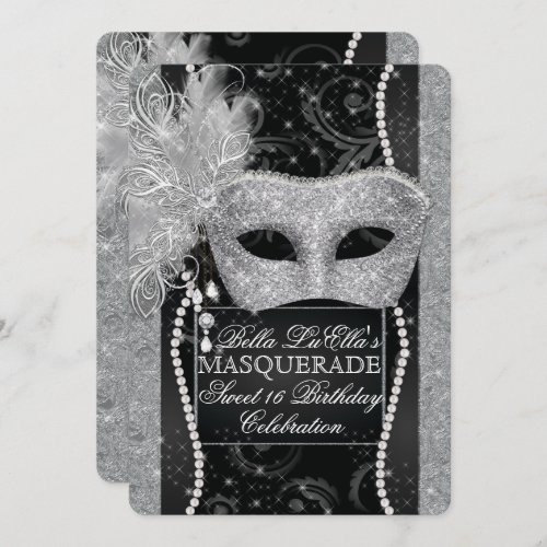 Mardi Gras Masquerade Birthday Party Invitation