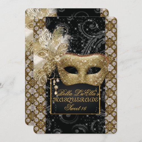 Mardi Gras Masquerade Birthday Party Invitation