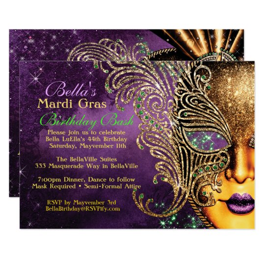 Mardi Gras Mask Invitations 4