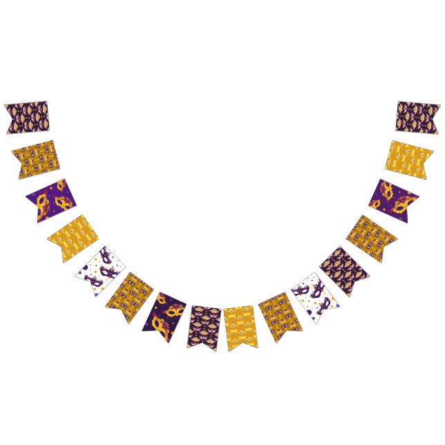 Mardi Gras Masquerade Carnaval Bunting Flags (All)