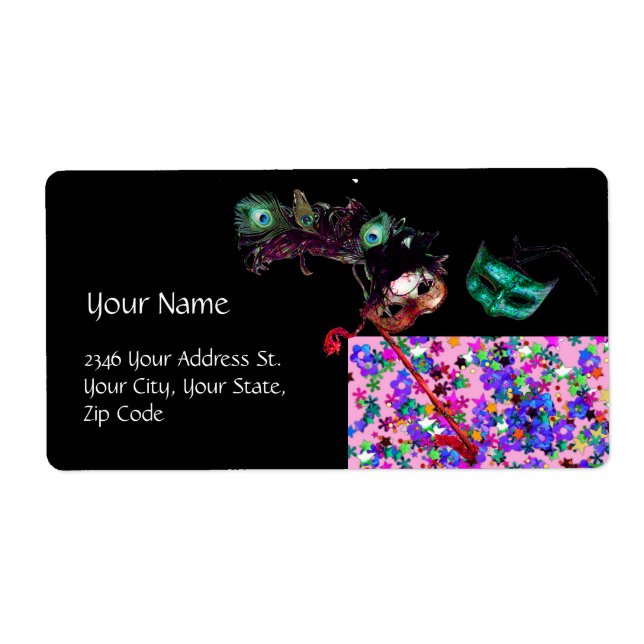 MARDI GRAS MASQUERADE confetti Label (Front)