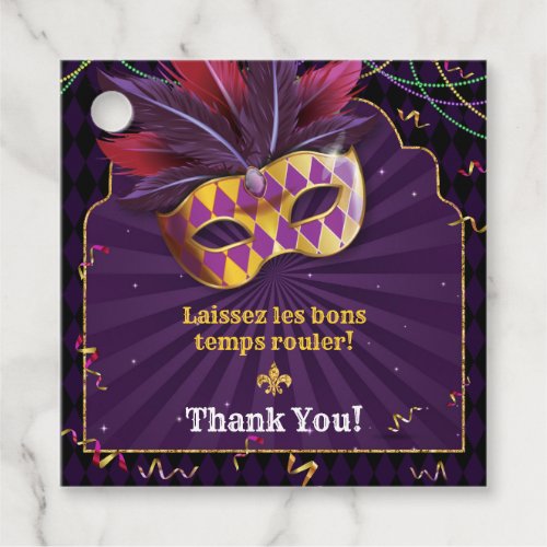 Mardi Gras Masquerade Fat Tuesday Party Gift Tags