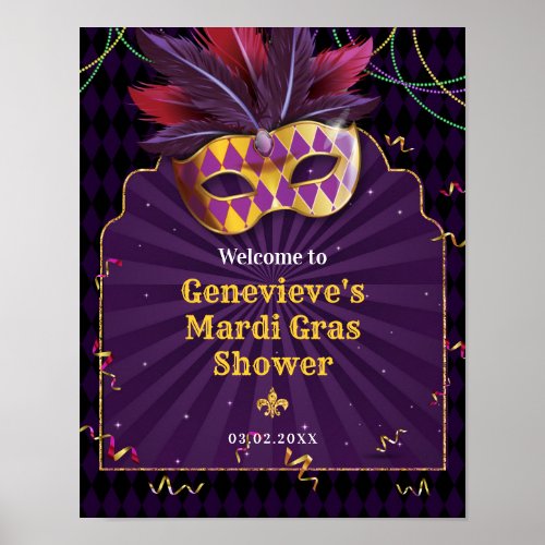 Mardi Gras Masquerade Fat Tuesday Poster