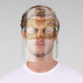 Mardi Gras Masquerade Mask Gold Glitter Your Name (Insitu)