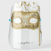 Mardi Gras Masquerade Mask Gold Glitter Your Name (Front)