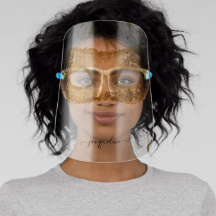 Mardi Gras Masquerade Mask Gold Glitter Your Name