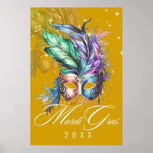 Mardi Gras Masquerade Mask Gold Poster