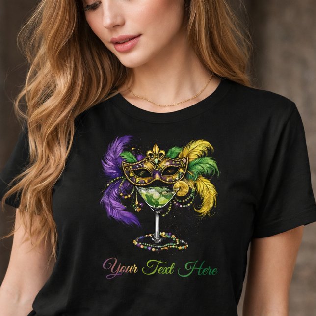 Mardi Gras Masquerade Mask & Martini Party Tri-Blend Shirt (Creator Uploaded)