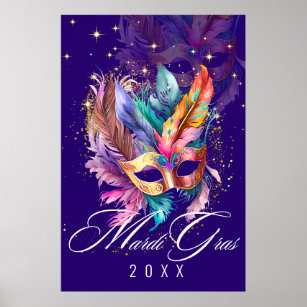 Mardi Gras Mask Prints | Zazzle Posters 