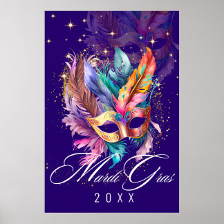 Mardi Gras Masquerade Mask | Purple Poster