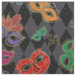 Mardi Gras Masquerade Masks Black Harlequin Fabric