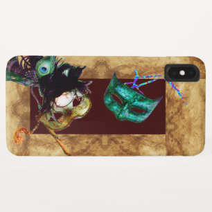 MARDI GRAS MASQUERADE MASKS  parchment iPhone XS Max Case