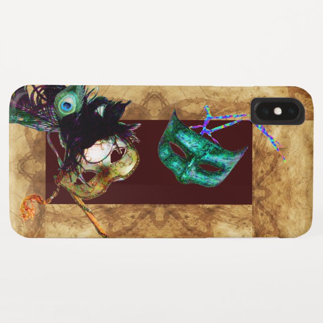 MARDI GRAS MASQUERADE MASKS  parchment Case-Mate iPhone Case (Back (Horizontal))